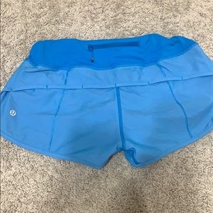 blue speed up lululemon shorts
